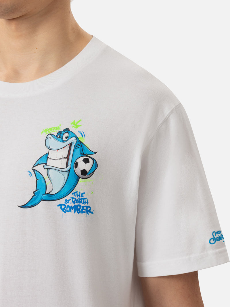 Cotton T-shirt with Cryptopuppets Shark bomber print |CRYPTOPUPPETS SPECIAL EDITION