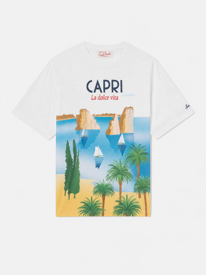 Camiseta con estampado de postal de Capri 