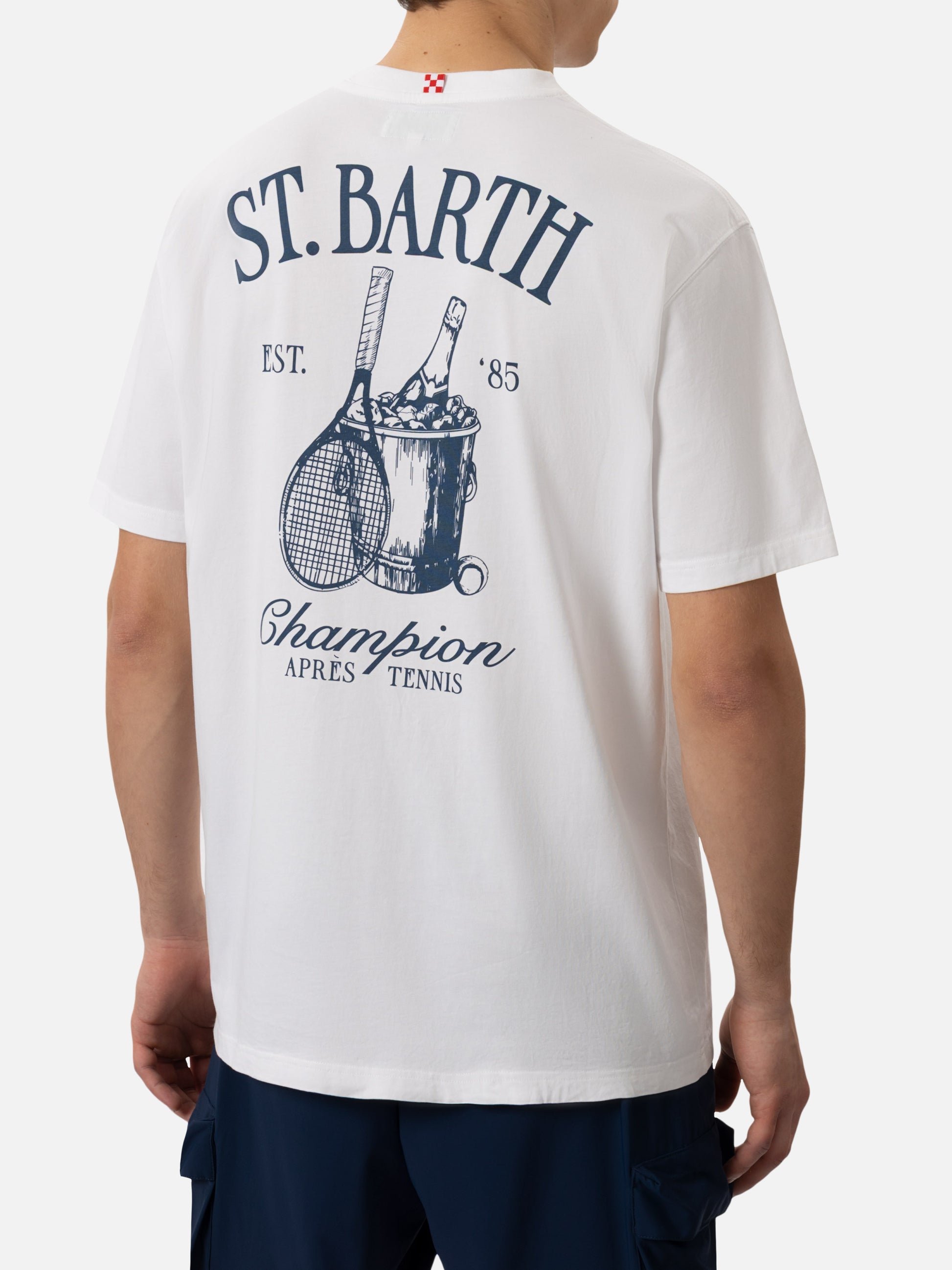 Cotton T-shirt with Barth tennis print S