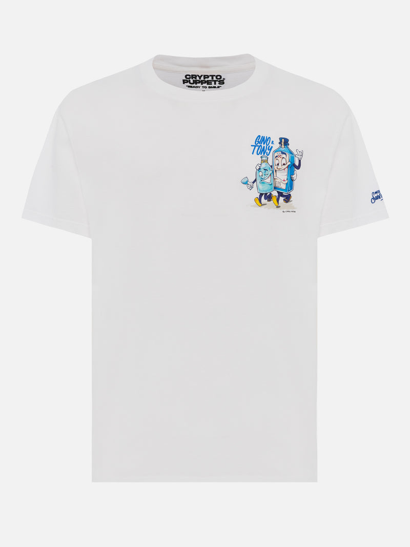 Cotton T-shirt with Gino & Tony Cryptopuppets print |CRYPTOPUPPETS SPECIAL EDITION