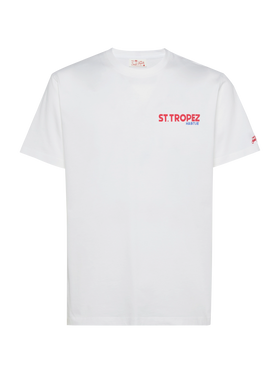 Cotton T-shirt with St. Tropez postcard print - MC2 Saint Barth