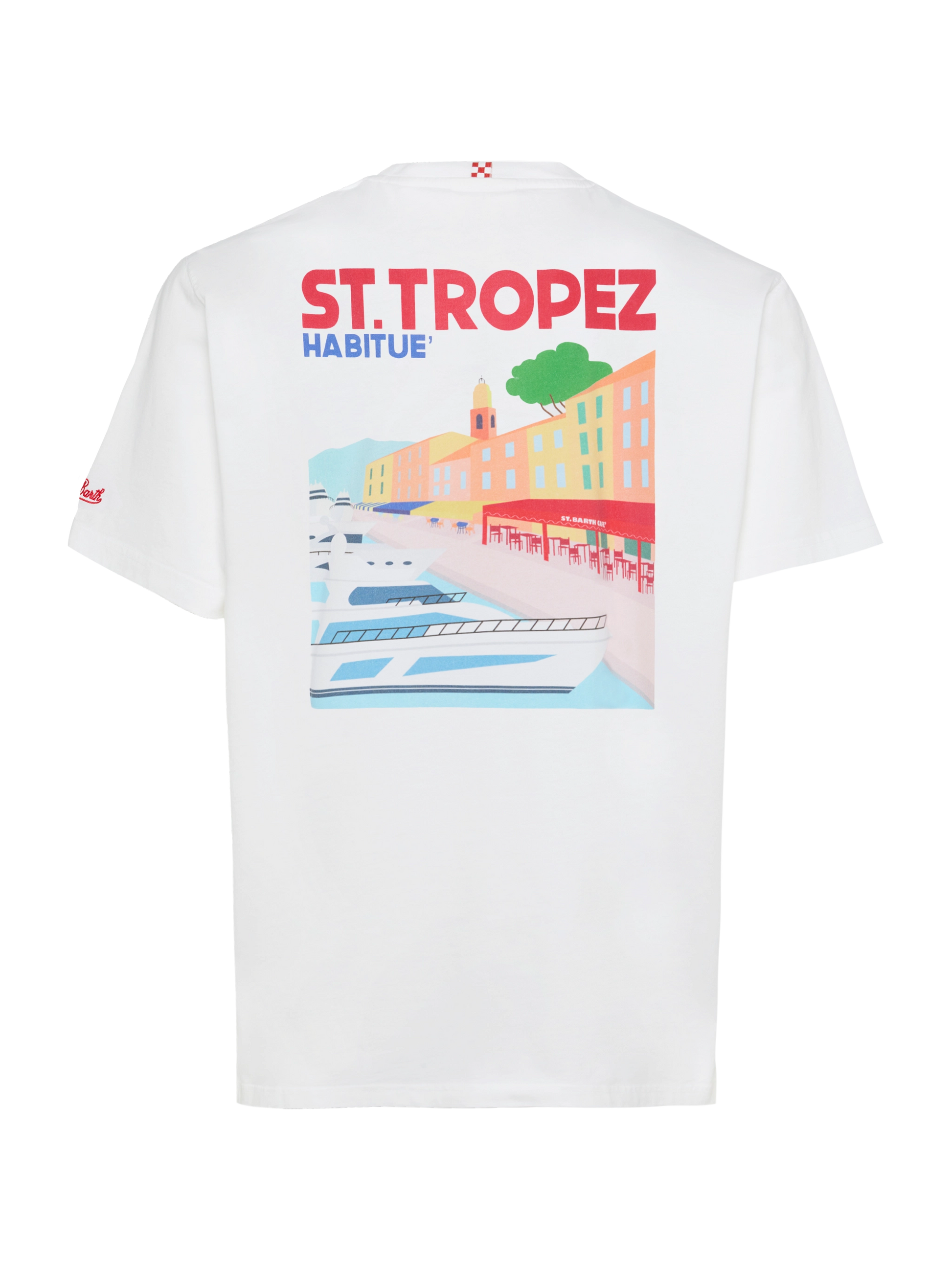 Cotton T-shirt with St. Tropez postcard print - MC2 Saint Barth