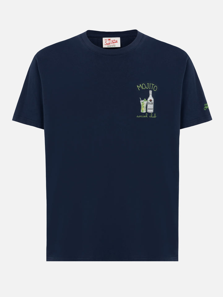 Organic cotton T-shirt with mojito social club embroidery - MC2 Saint Barth