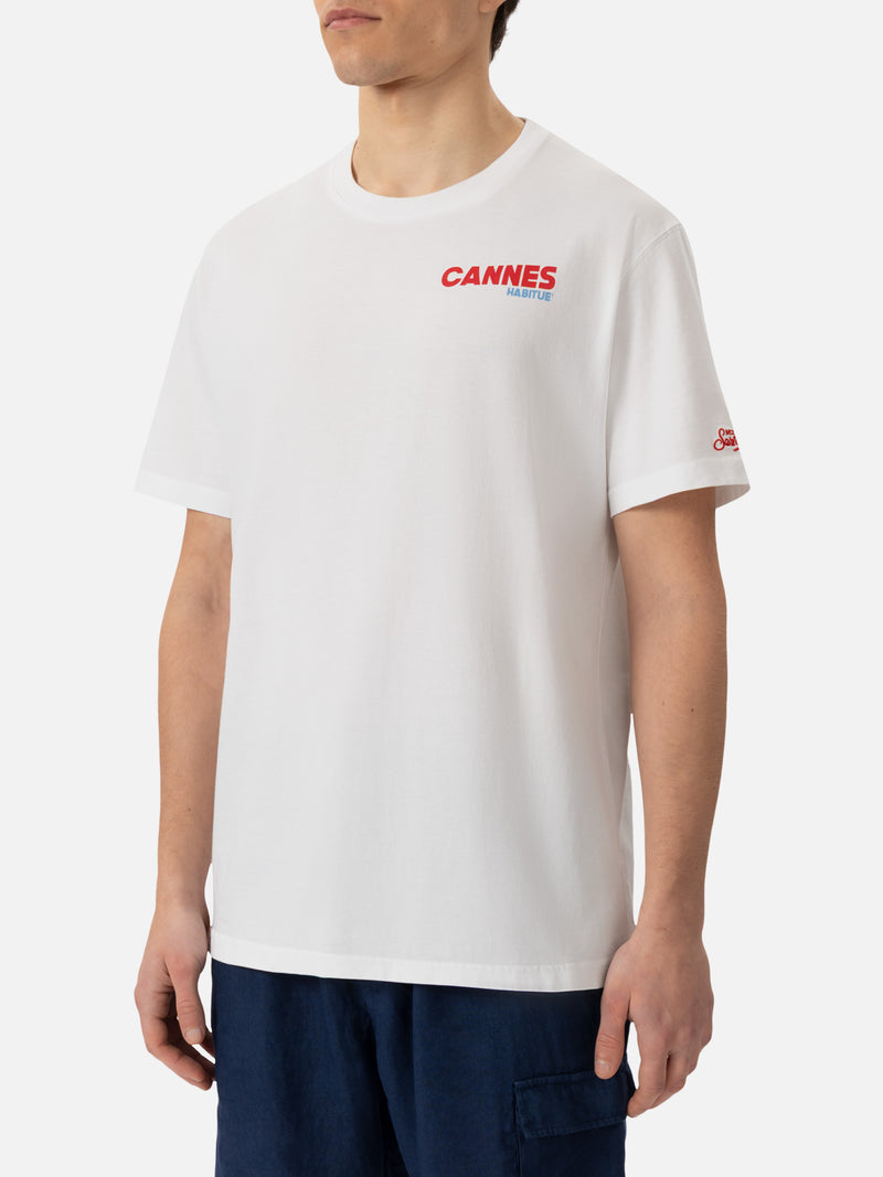 Organic cotton T-shirt with Cannes postcard print