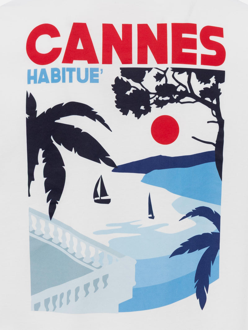 Organic cotton T-shirt with Cannes postcard print