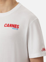 Organic cotton T-shirt with Cannes postcard print