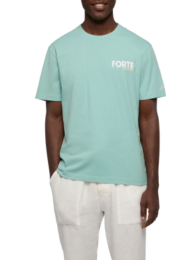 Cotton T-shirt with Forte postcard print