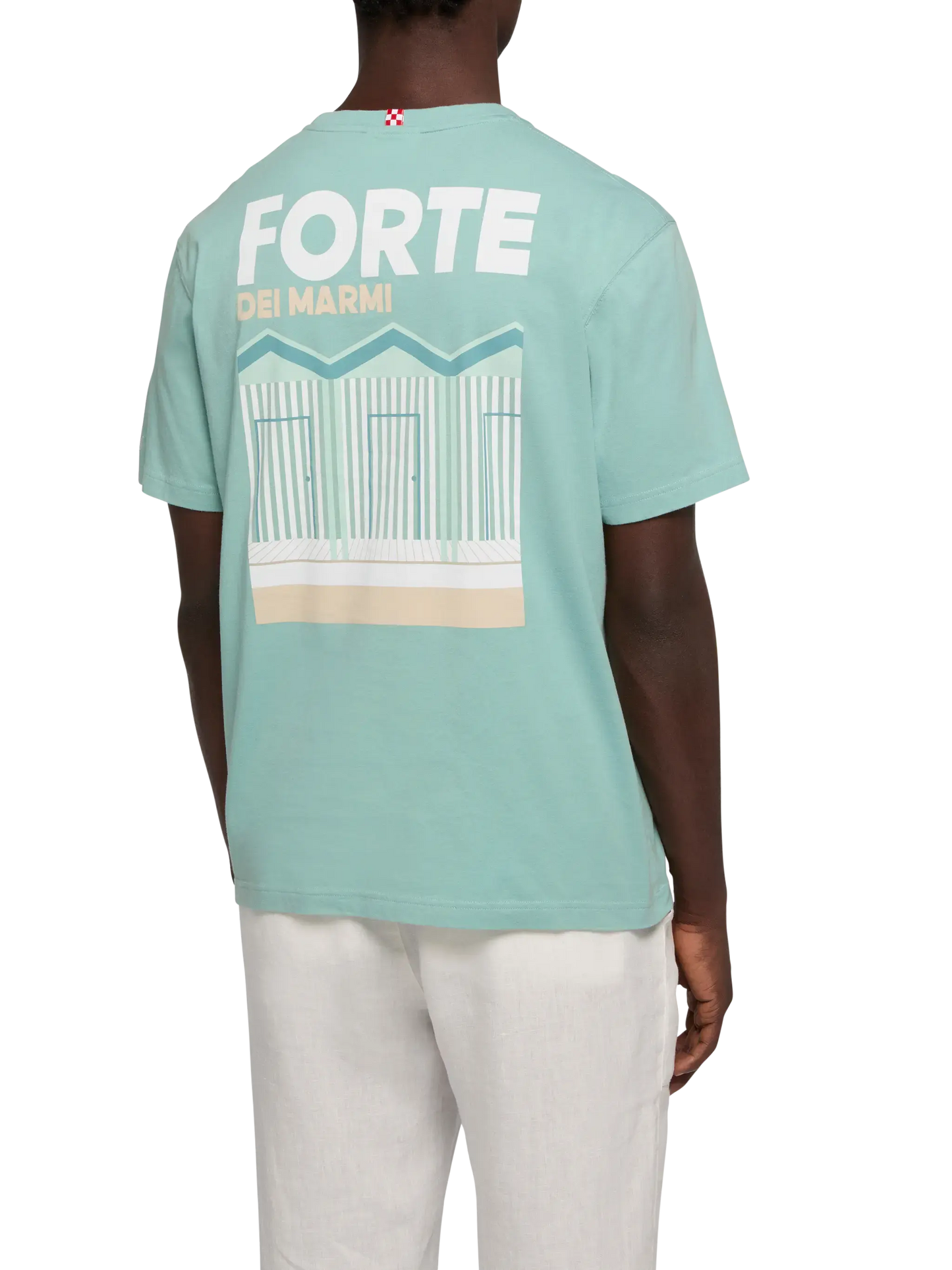 Cotton T-shirt with Forte postcard print