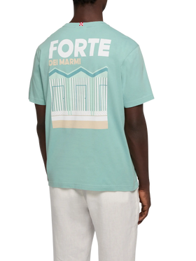 Cotton T-shirt with Forte postcard print