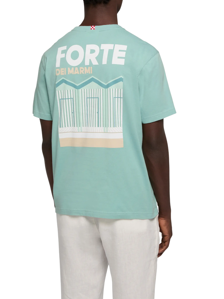 T-shirt Man in cotone con stampa cartolina Forte dei Marmi