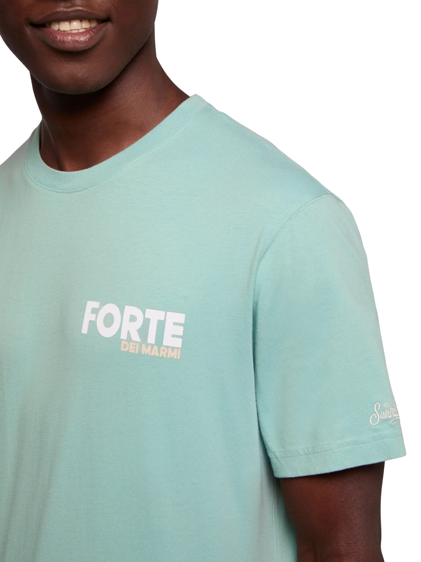 Cotton T-shirt with Forte postcard print