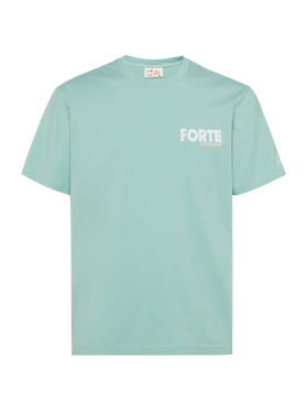 Cotton T-shirt with Forte postcard print