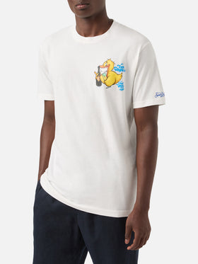 Herren-Baumwoll-T-Shirt mit platziertem Aufdruck „Cryptopuppets Ducky Bollicine“ auf Vorder- und Rückseite | CRYPTOPUPPET-SONDERAUSGABE