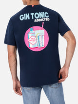 T-shirt da uomo in cotone con stampa piazzata Gin Tonic Addicted