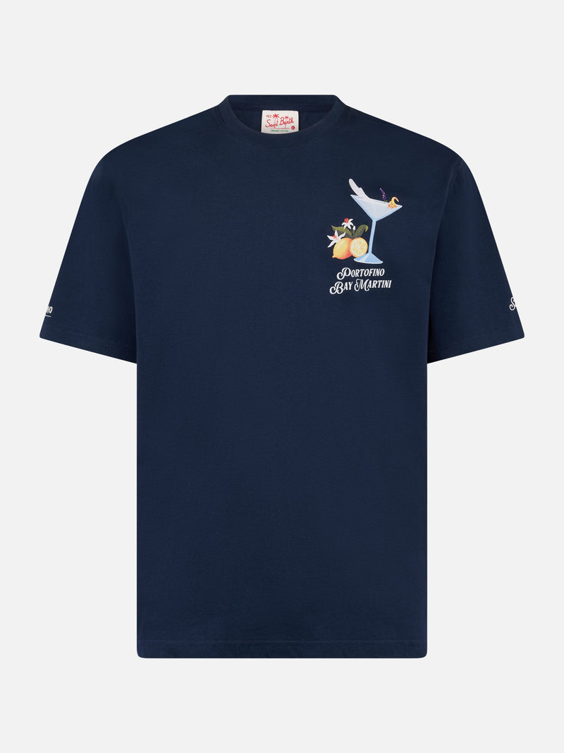 Man cotton t-shirt with Portofino Bay Martini placed print | PORTOFINO DRY GIN SPECIAL EDITION