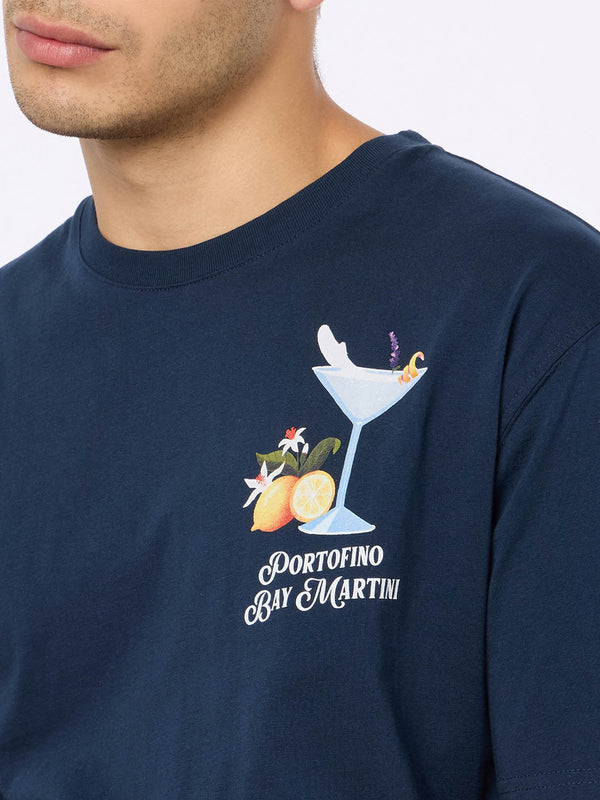 Man cotton t-shirt with Portofino Bay Martini placed print | PORTOFINO DRY GIN SPECIAL EDITION