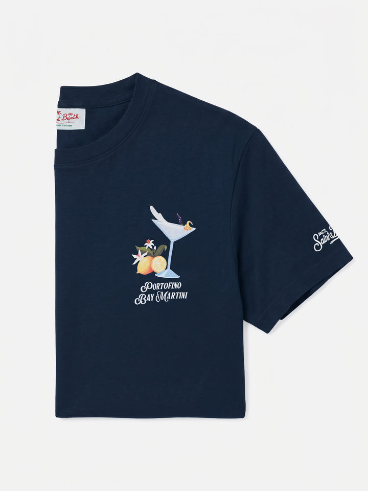 T-shirt Portofino Bay Martini avec imprimé bleu | Special Edition 