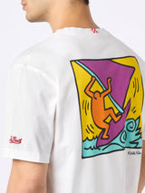 T-shirt da uomo in cotone con stampa fronte e retro del disegno Keith Haring | KEITH HARING EDIZIONE SPECIALE