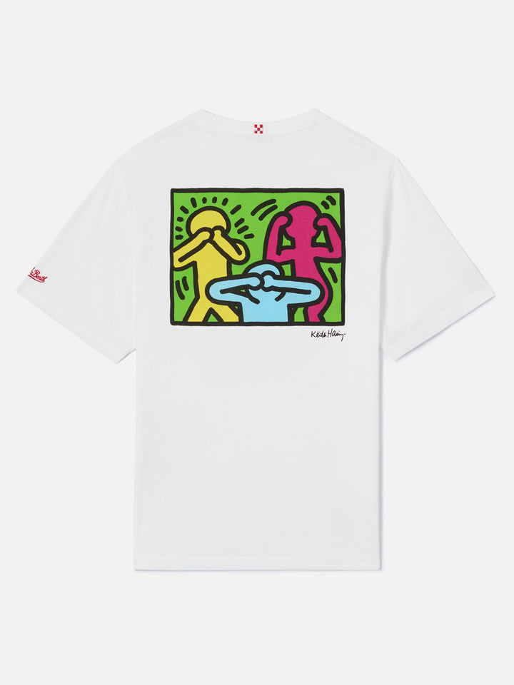 Keith Haring People t-shirt with front and back print in white | Special Edition