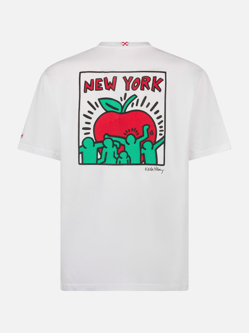 T-shirt da uomo in cotone con stampa fronte e retro del disegno Keith Haring | KEITH HARING EDIZIONE SPECIALE