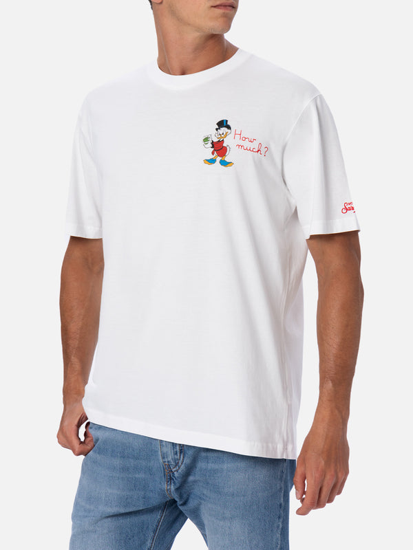 T-shirt da uomo in cotone con stampa e ricamo Paperoni | ©EDIZIONE SPECIALE DISNEY