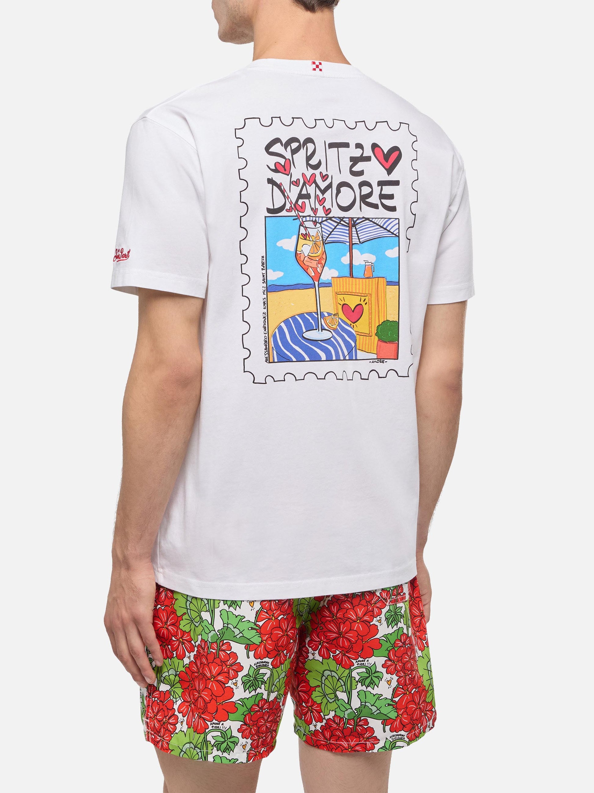Cotton T-shirt with Spritz d'Amore print |ALESSANDRO ENRIQUEZ SPECIAL EDITION - MC2 Saint Barth