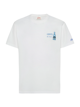 T-shirt Man in cotone con stampa e ricamo "Gente di Mare" | GIN MARE SPECIAL EDITION