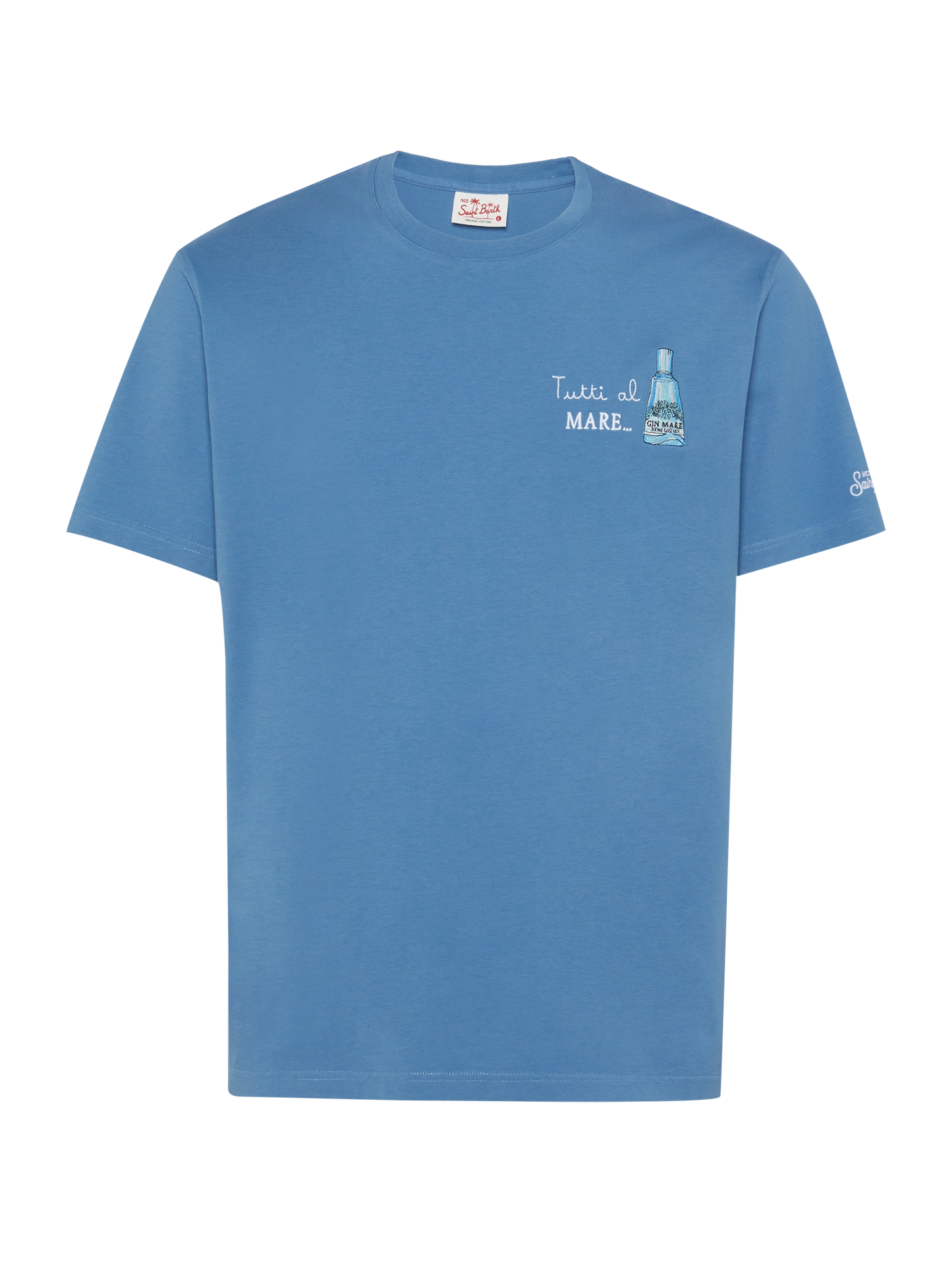 Cotton T-shirt with Tutti al Mare print and embroidery |GIN MARE SPECIAL EDITION