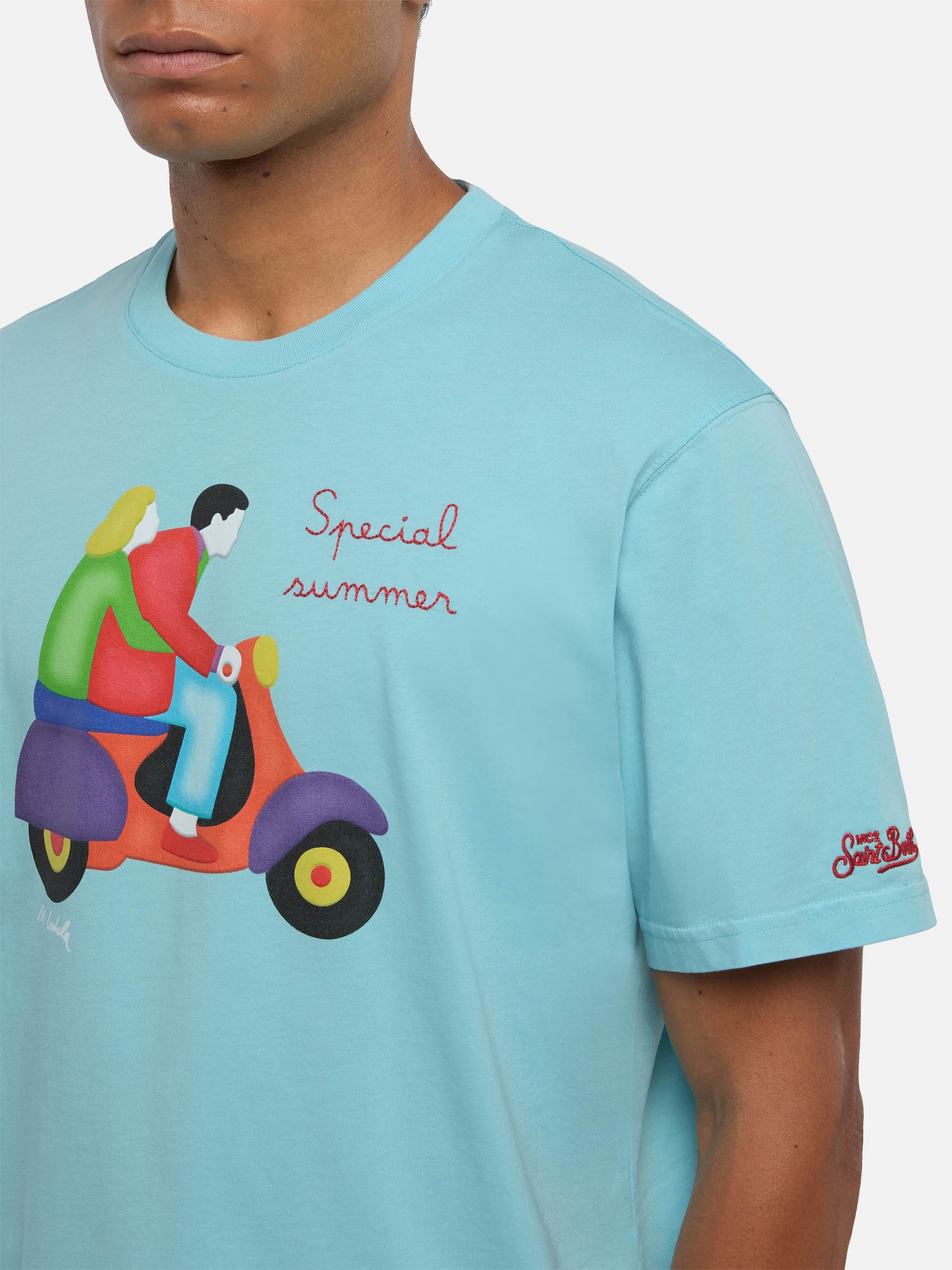 Baumwoll-T-Shirt mit Lodola-Roller-Aufdruck | MARCO LODOLA SPECIAL EDITION