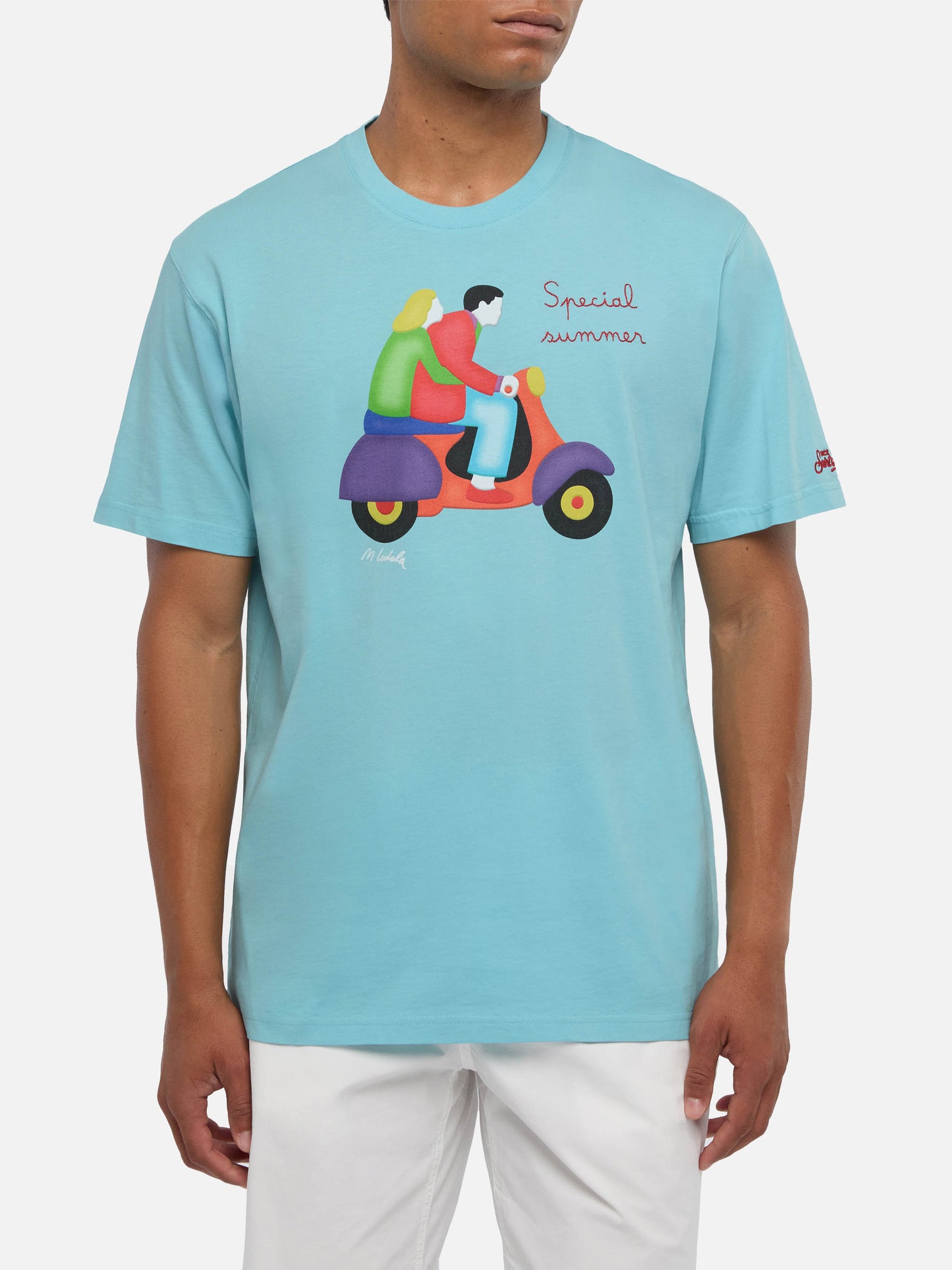 Baumwoll-T-Shirt mit Lodola-Roller-Aufdruck | MARCO LODOLA SPECIAL EDITION