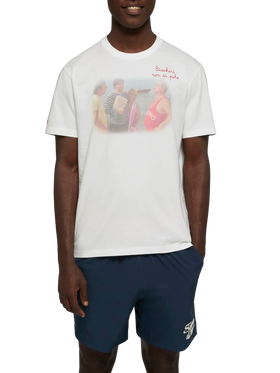 Baumwoll-T-Shirt mit Bischeri-Non-Si-Pole-Stickerei | SAPORE DI MARE SPECIAL EDITION