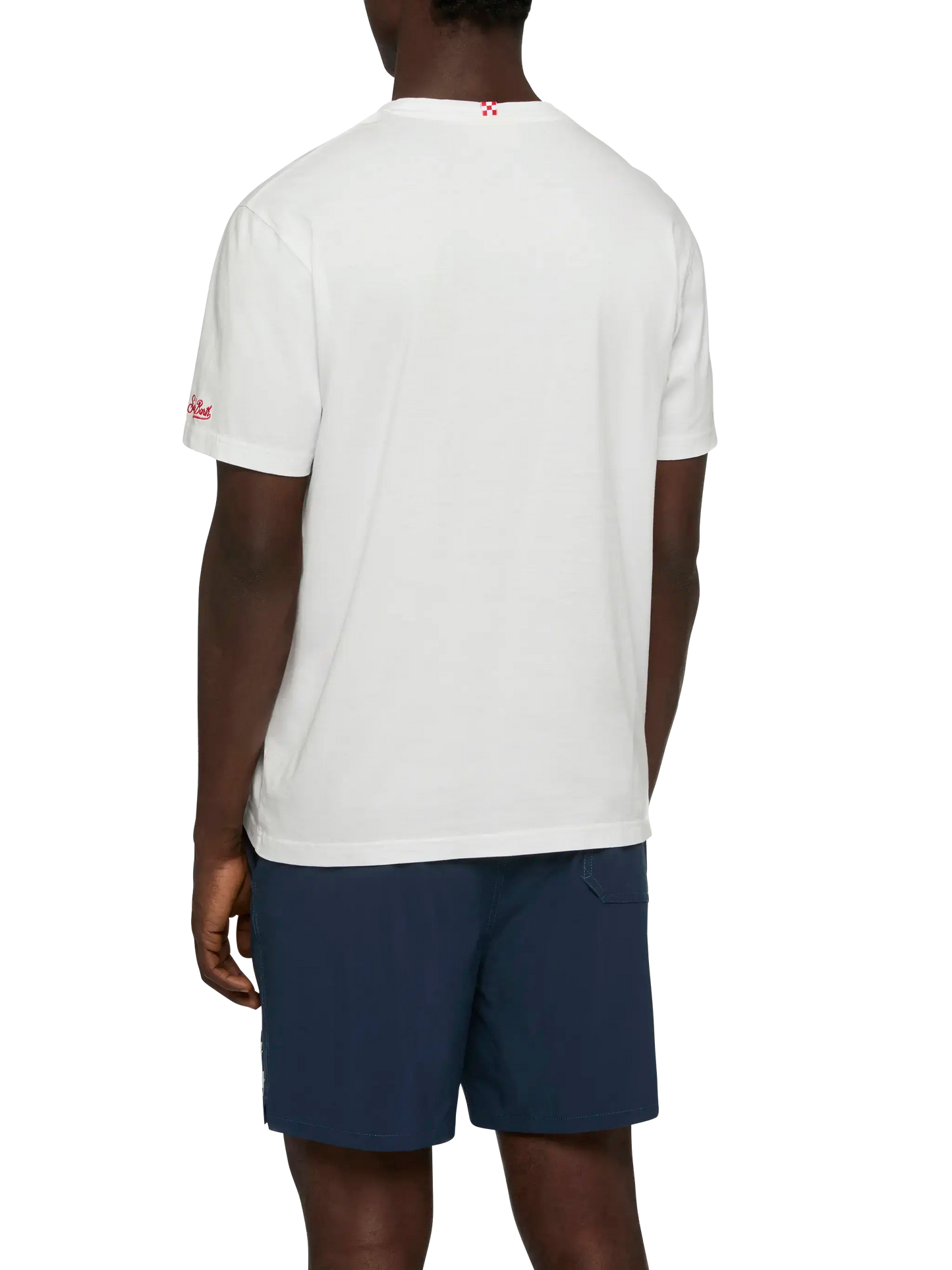 Baumwoll-T-Shirt mit Bischeri-Non-Si-Pole-Stickerei | SAPORE DI MARE SPECIAL EDITION