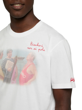 Baumwoll-T-Shirt mit Bischeri-Non-Si-Pole-Stickerei | SAPORE DI MARE SPECIAL EDITION