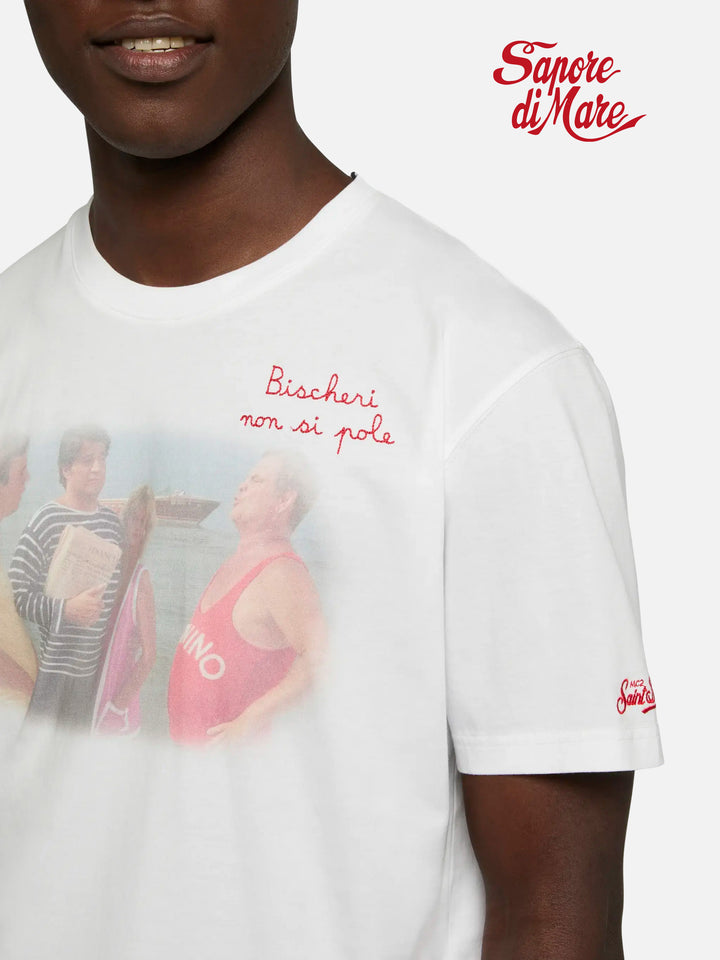 Cotton T-shirt with Bischeri non si pole embroidery | SAPORE DI MARE SPECIAL EDITION