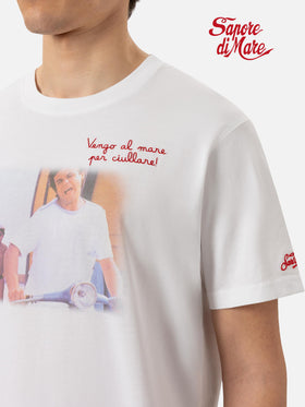 Baumwoll-T-Shirt mit „Vado al mare per...“-Stickerei |SAPORE DI MARE SPECIAL EDITION