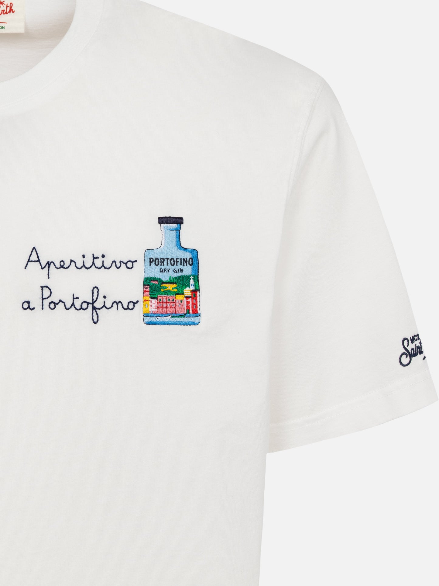 Cotton T-shirt with Aperitivo a Portofino embroidery |PORTOFINO DRY GIN SPECIAL EDITION