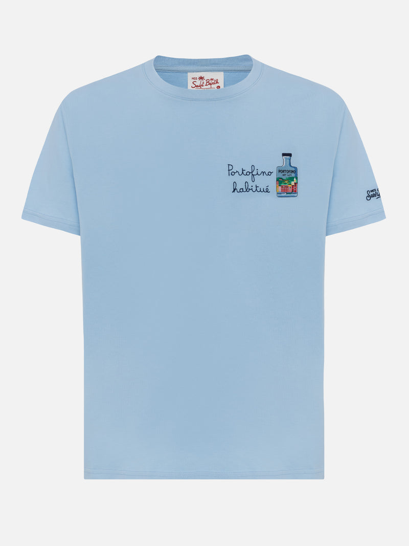 T-shirt Man in cotone con ricamo "Aperitivo a Portofino" | PORTOFINO DRY GIN SPECIAL EDITION