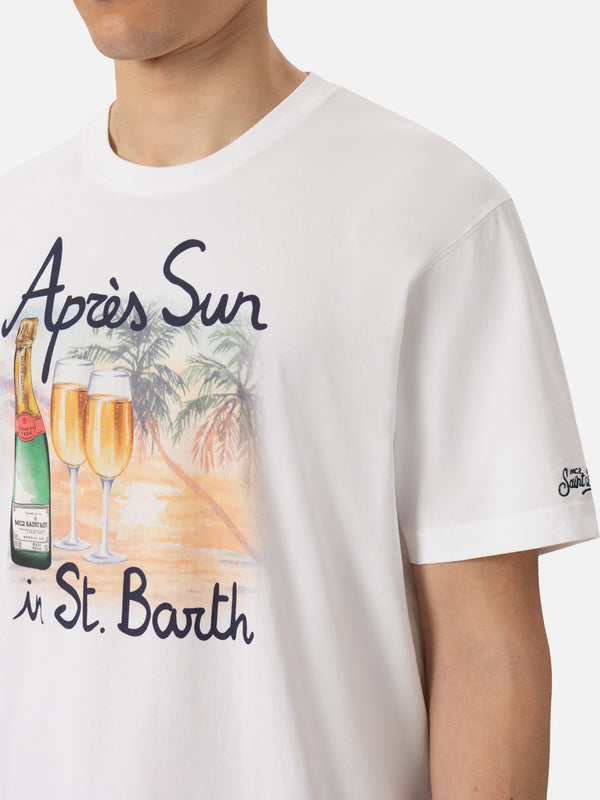 Cotton T-shirt with Après Sun in St. Barth  print