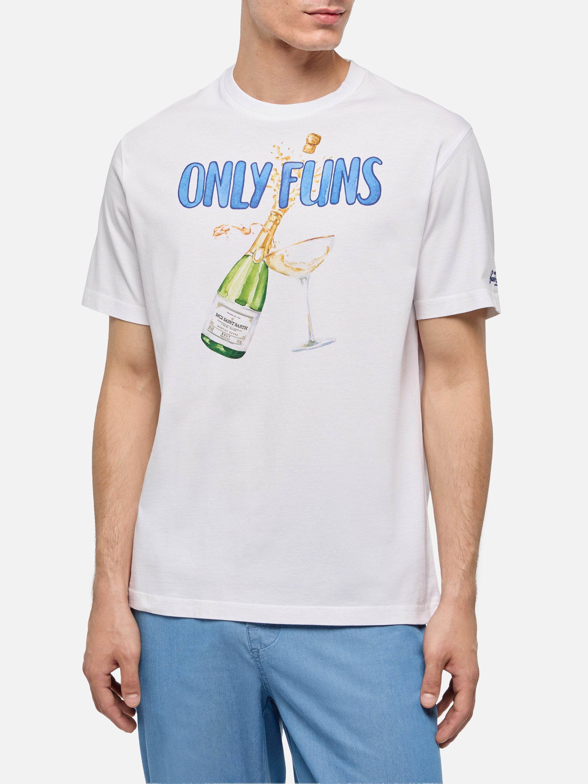 Cotton T-shirt with Only Funs print – MC2 Saint Barth