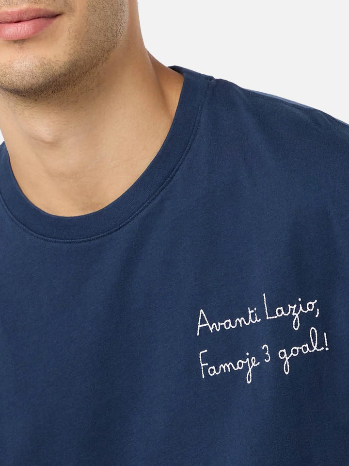 Man cotton t-shirt with Avanti Lazio, Famoje 3 Goal! embroidery | SS LAZIO SPECIAL EDITION