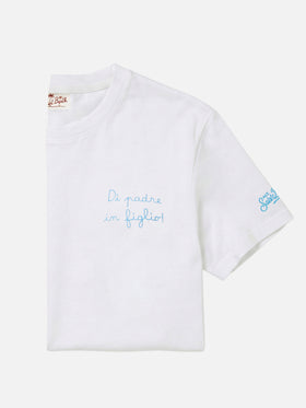 T-Shirt aus Baumwolle mit Di Padre in Figlio-Stickerei | Special Edition 