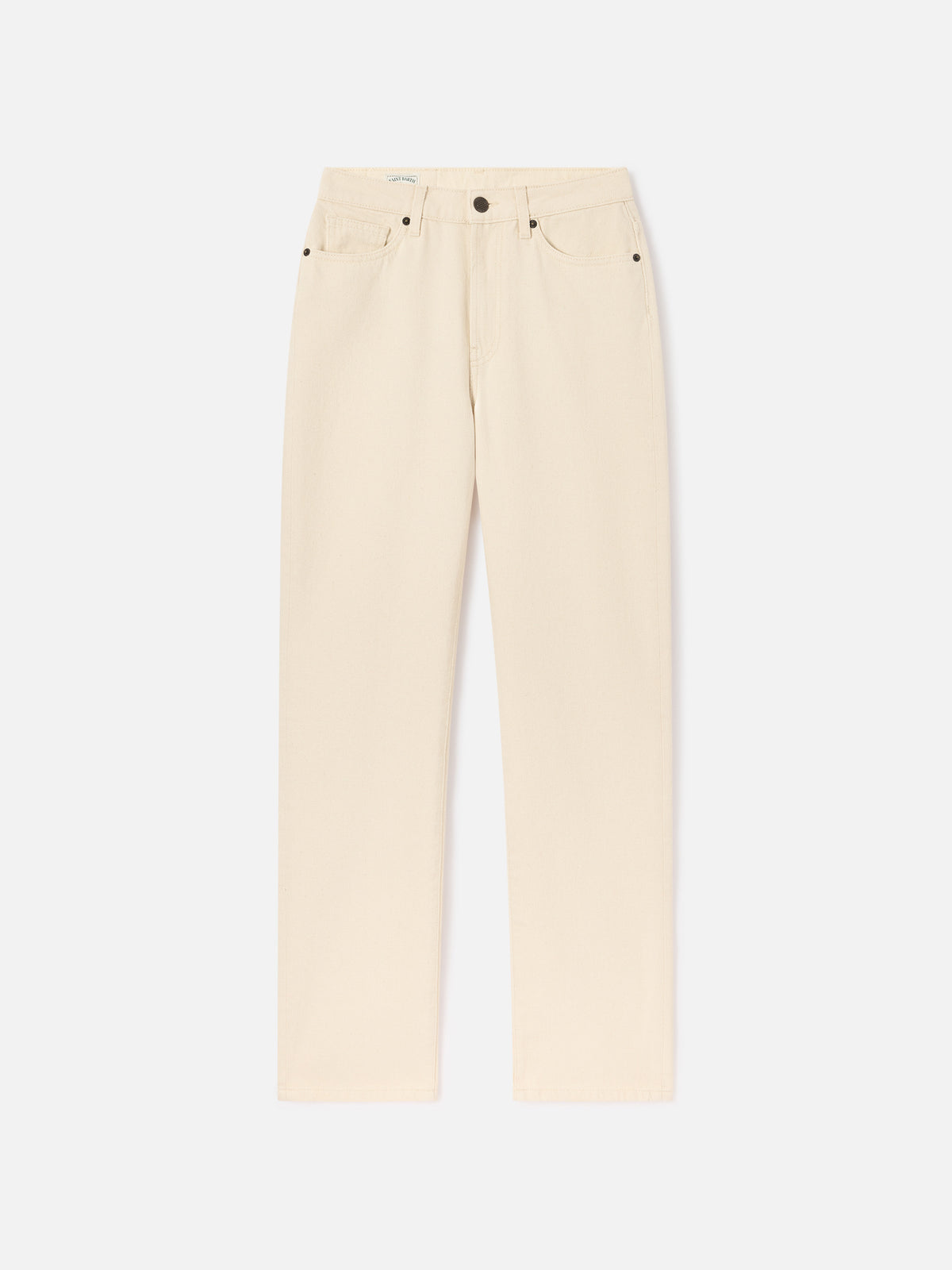 Pantalon June en denim de coton Off white avec broderie logo 