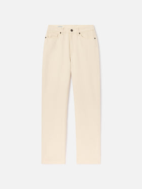 Pantalon June en denim de coton Off white avec broderie logo 