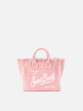 Pink solid color canvas Vanity mini bag