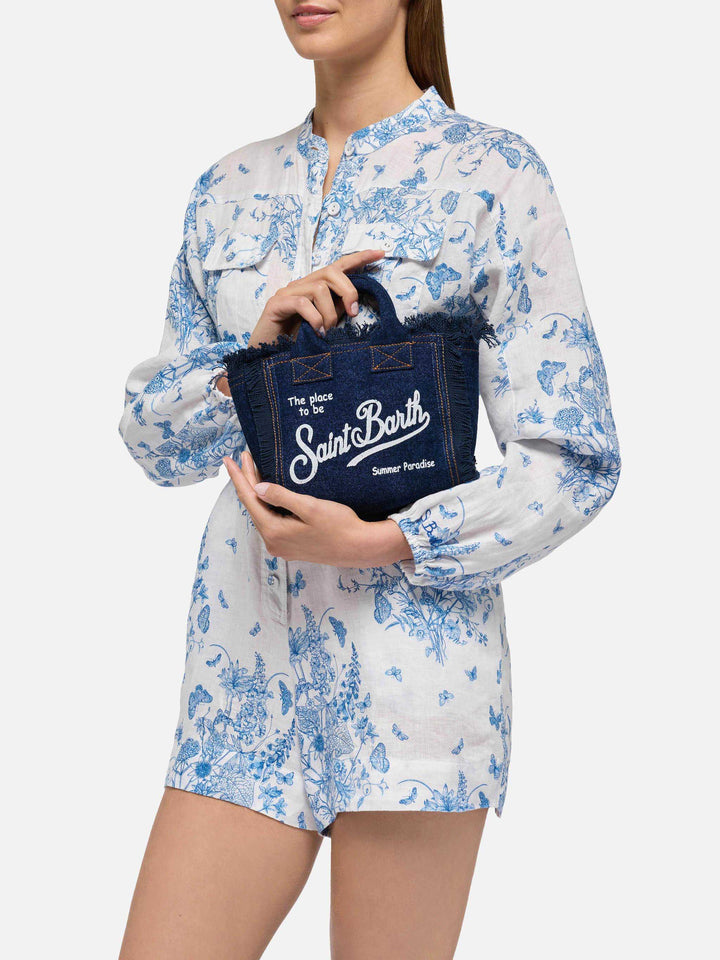 Borsa Mini Vanity in denim scuro
