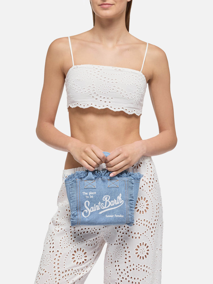 Borsa Mini Vanity in denim chiaro