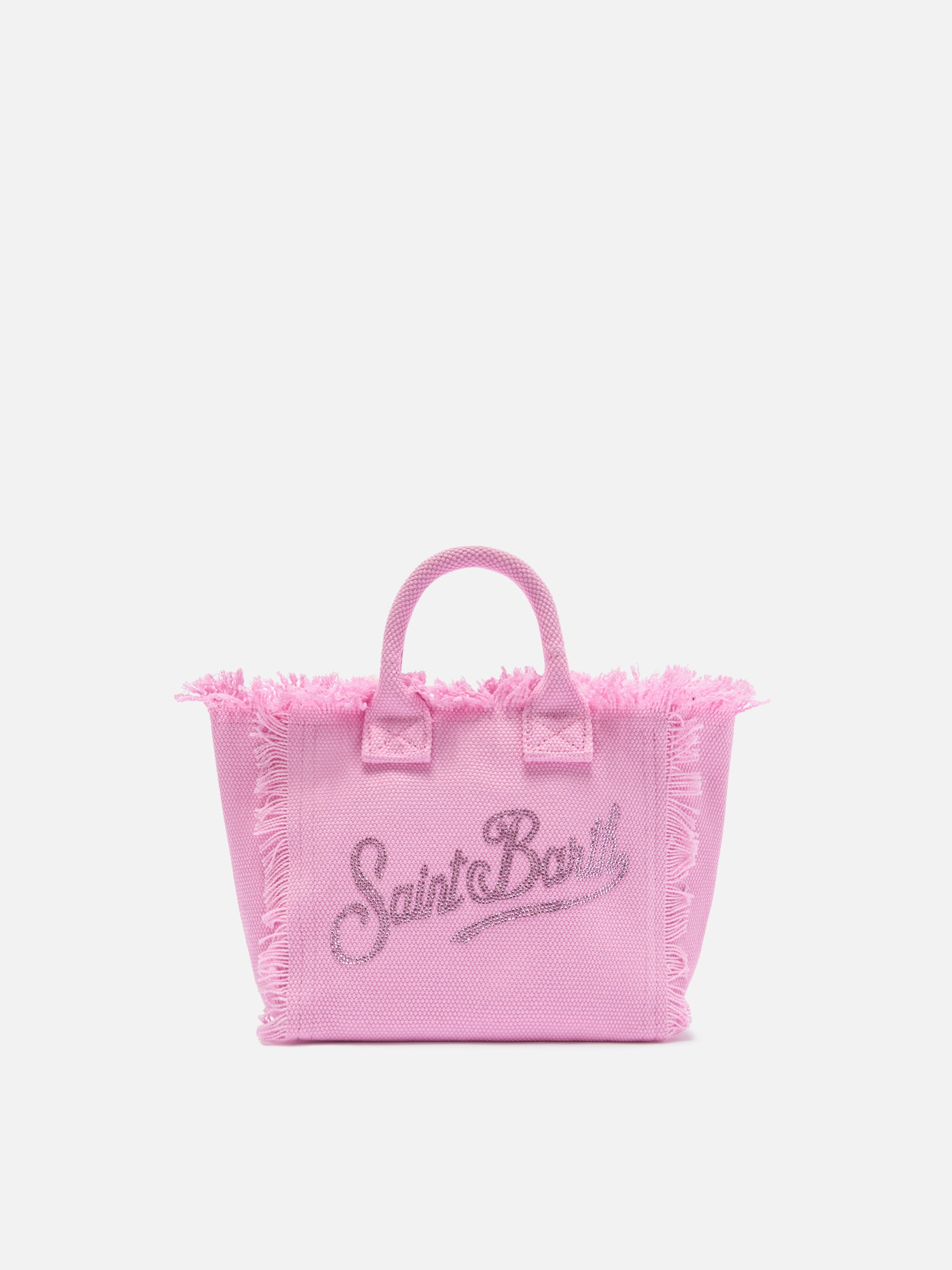 Pink canvas Vanity mini bag with rhinestone logo – MC2 Saint Barth