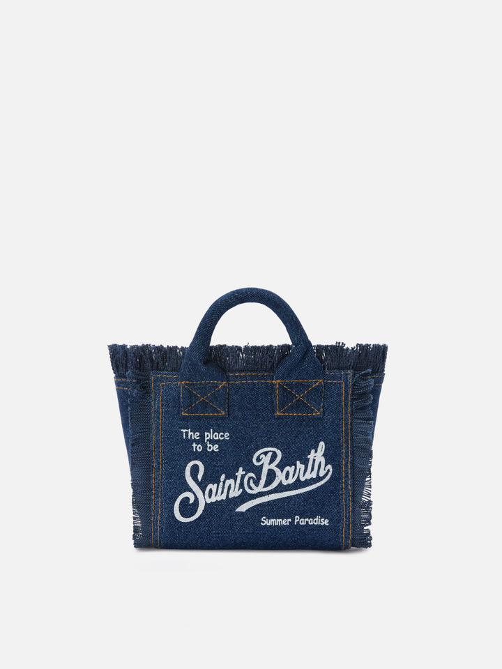 Borsa Vanity mini in denim lavaggio scuro