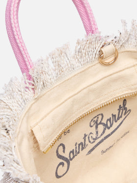 Borsa Mini Vanity in canvas di cotone con stampa animalier