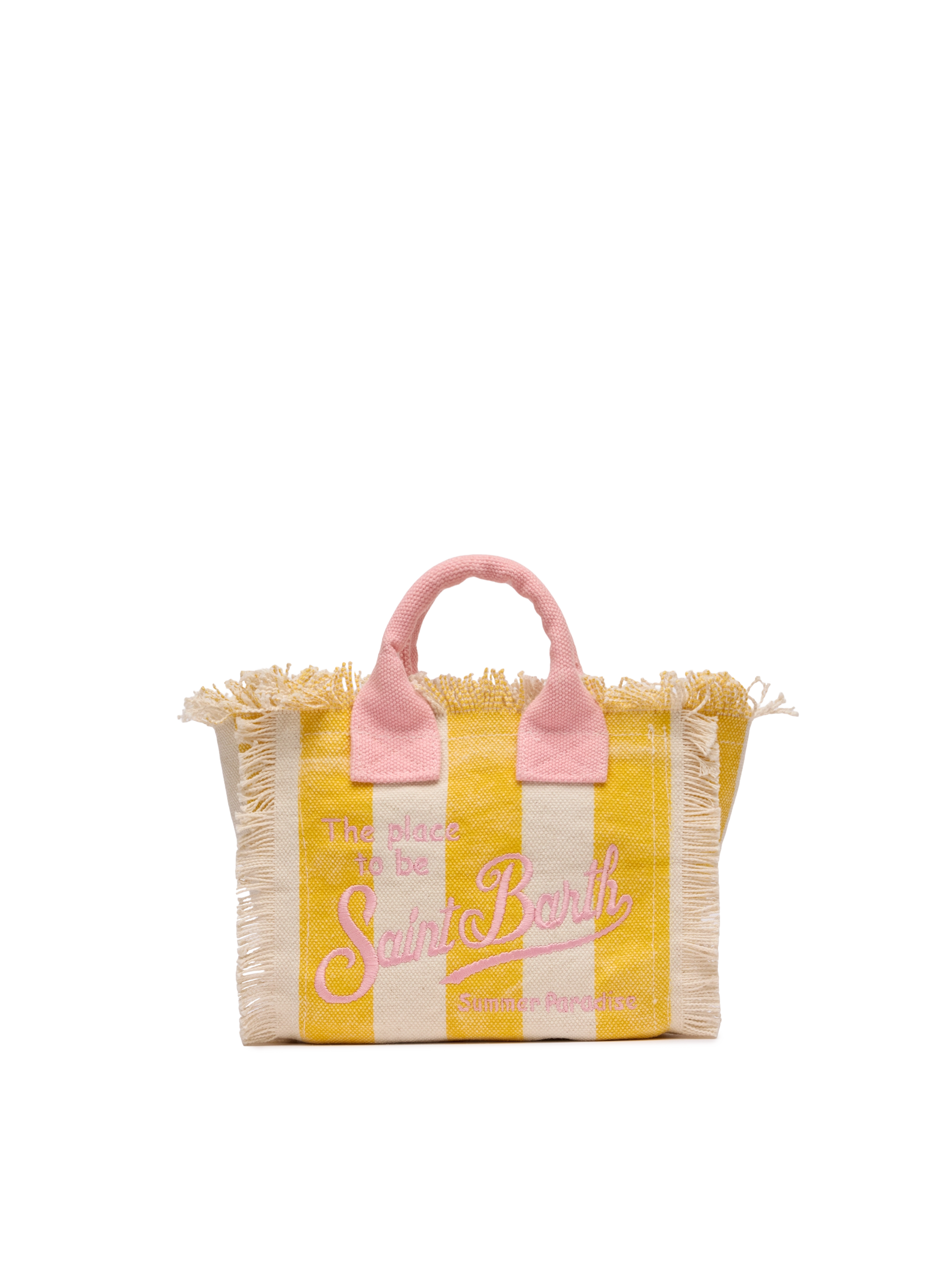 Cotton canvas Mini Vanity bag with striped print - MC2 Saint Barth
